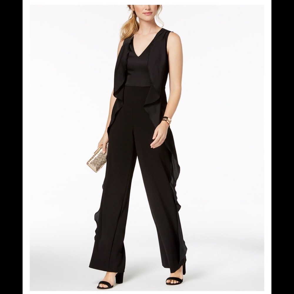 Adrianna Papell Cascading Ruffle Jumpsuit